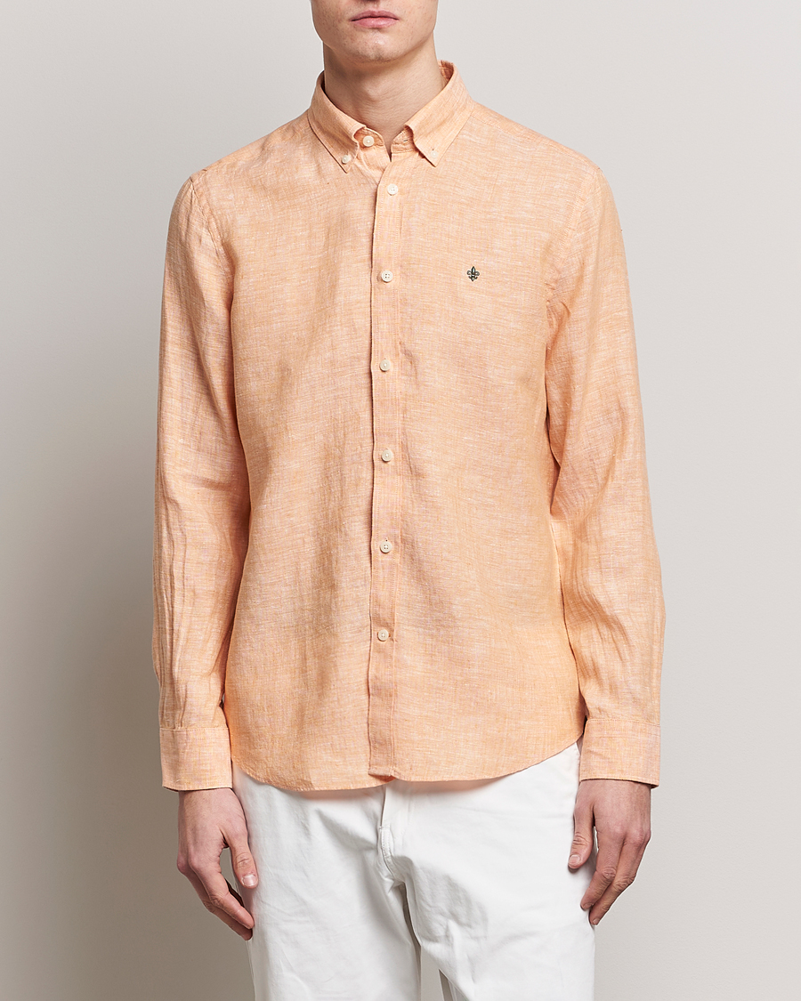 Men |  | Morris | Douglas Linen Button Down Shirt Orange