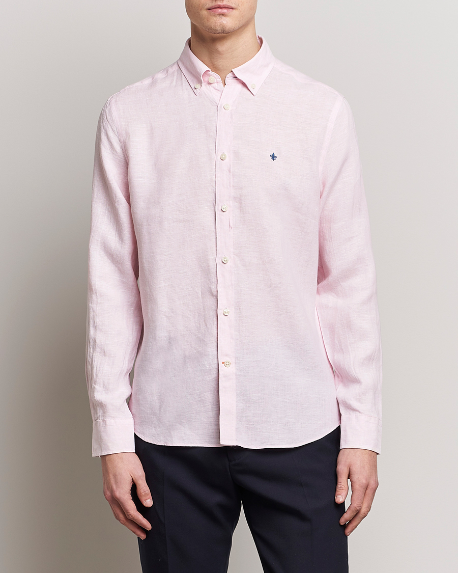 Homme | Chemises En Lin | Morris | Douglas Linen Button Down Shirt Pink