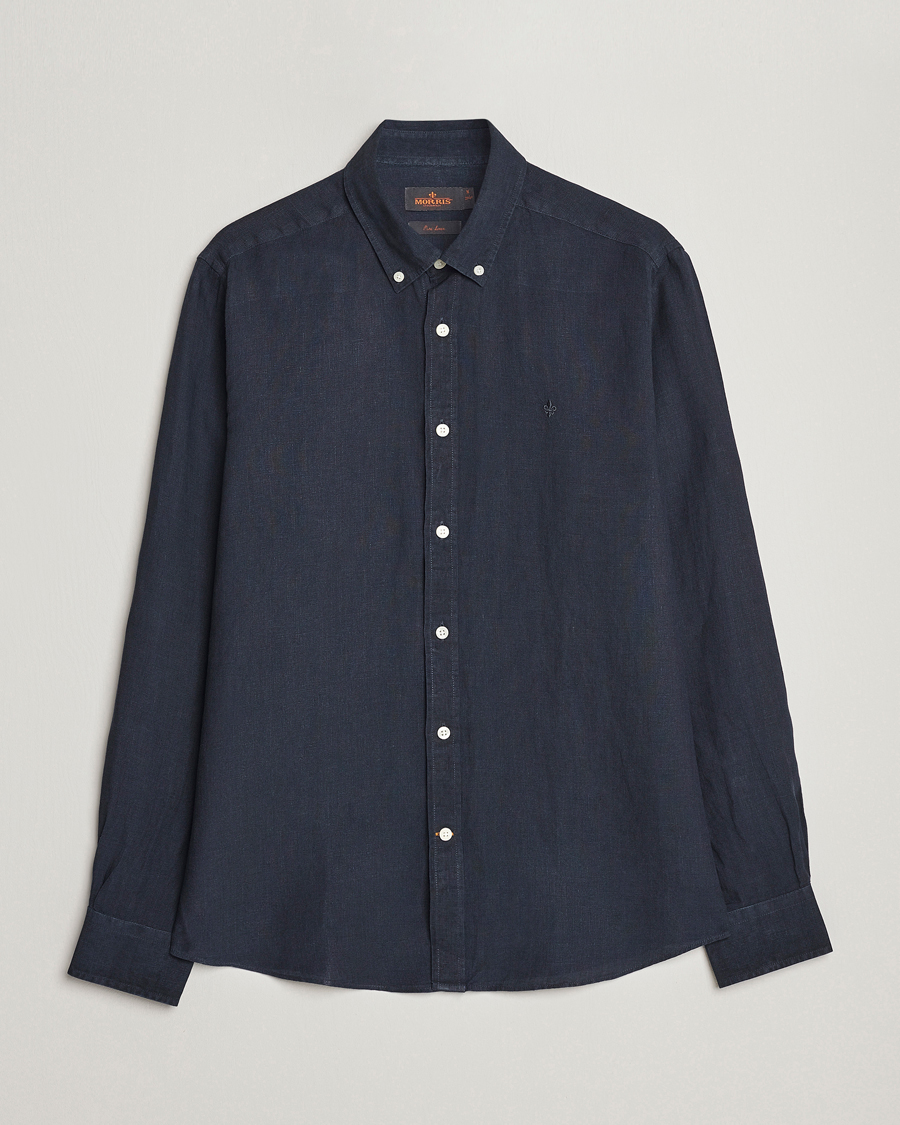 Homme | Chemises | Morris | Douglas Linen Button Down Shirt Navy