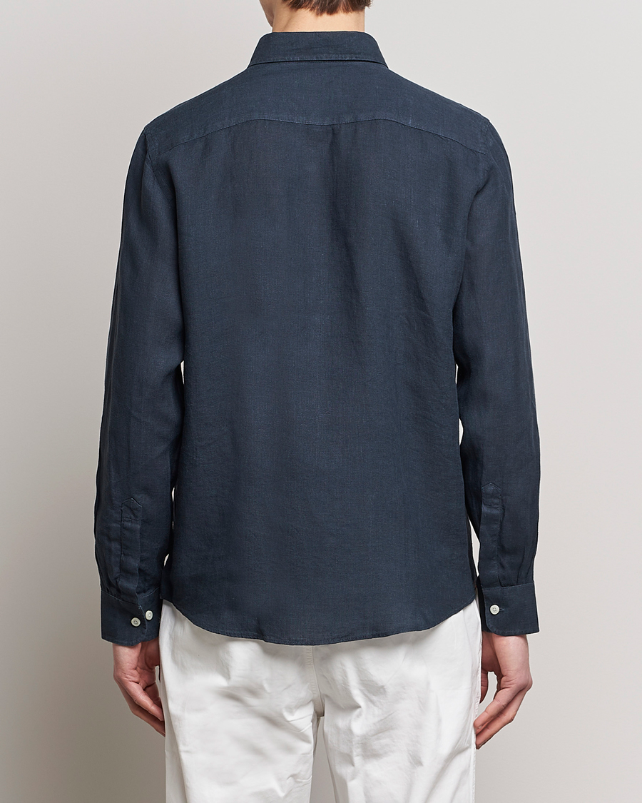 Homme | Chemises | Morris | Douglas Linen Button Down Shirt Navy