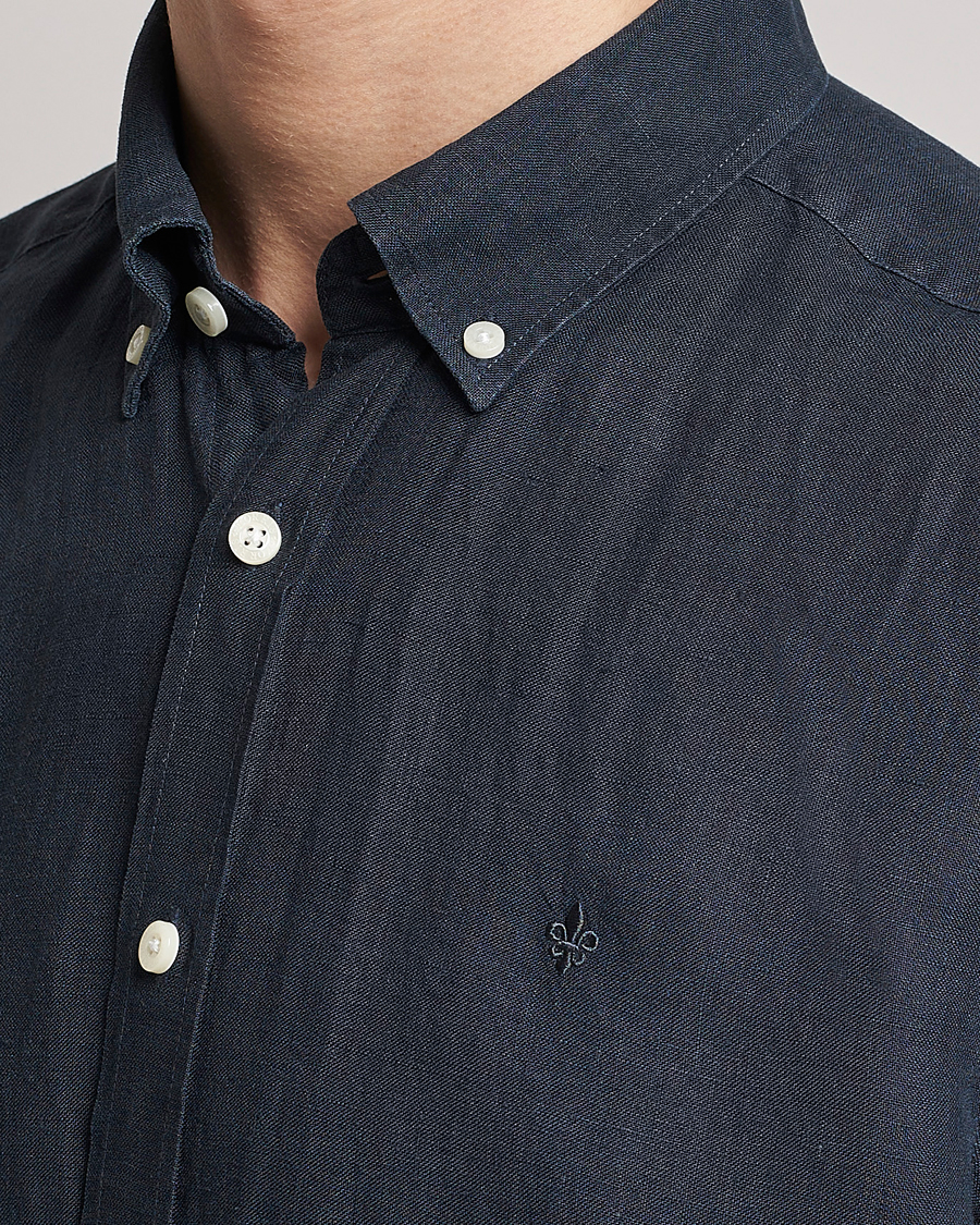 Homme | Chemises | Morris | Douglas Linen Button Down Shirt Navy