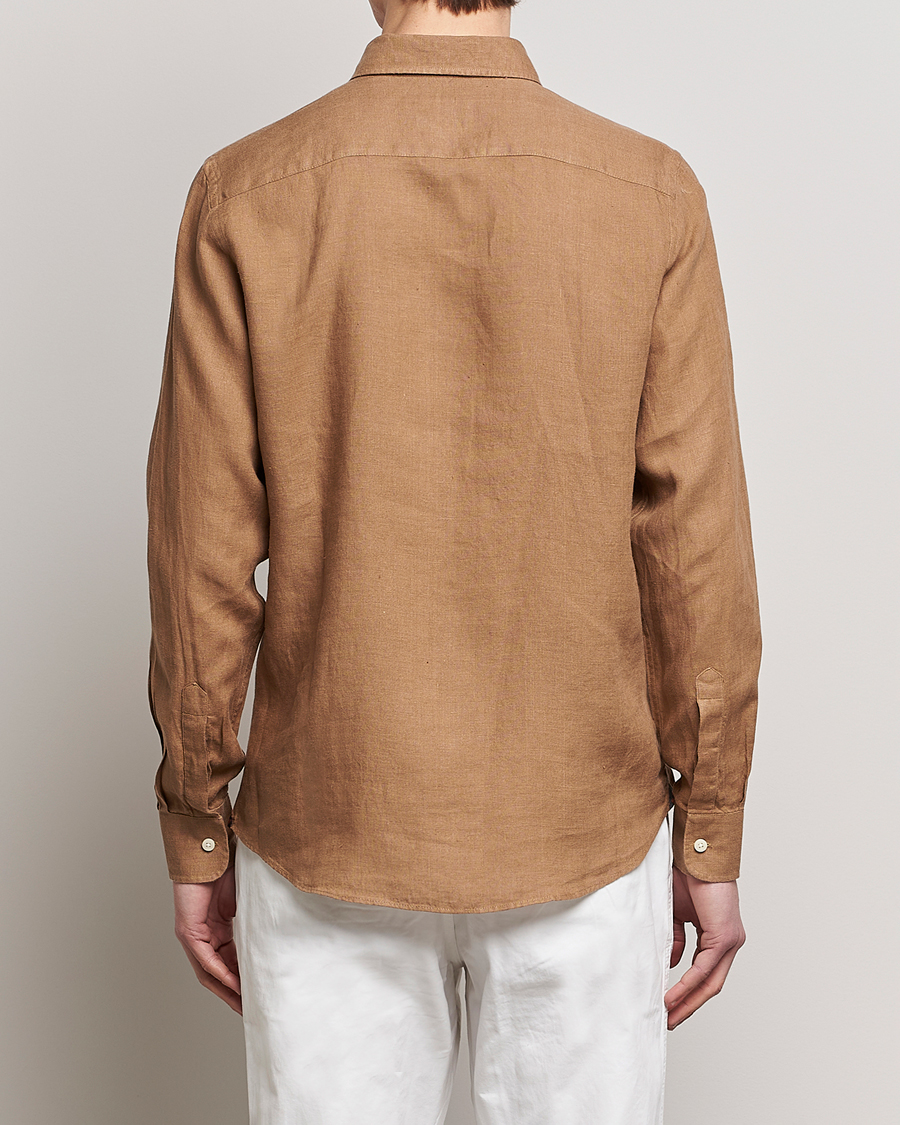 Homme | Chemises | Morris | Douglas Linen Button Down Shirt Khaki Brown