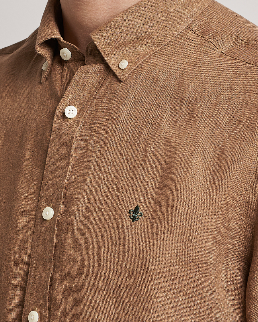 Homme | Chemises | Morris | Douglas Linen Button Down Shirt Khaki Brown