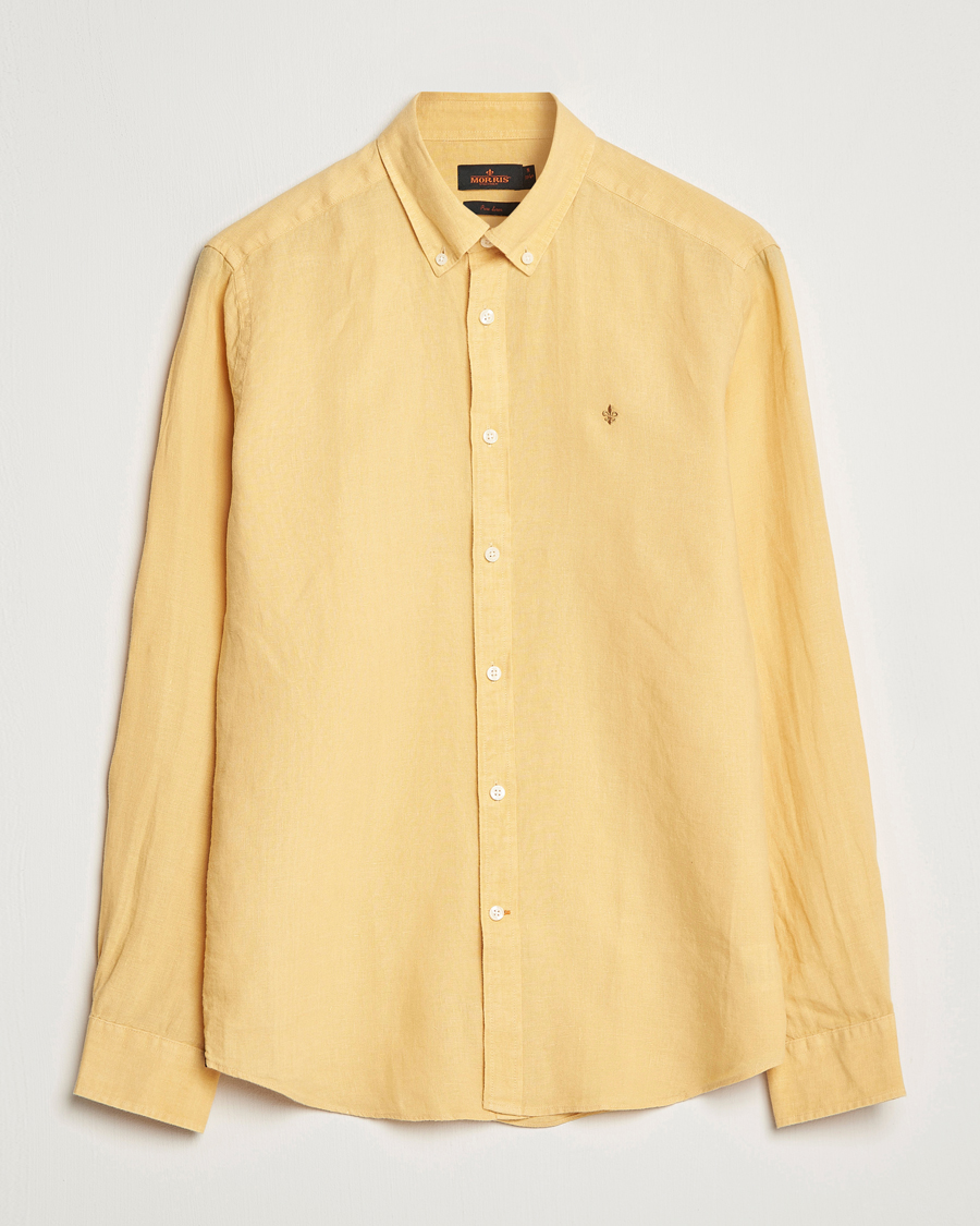Homme | Chemises | Morris | Douglas Linen Button Down Shirt Yellow