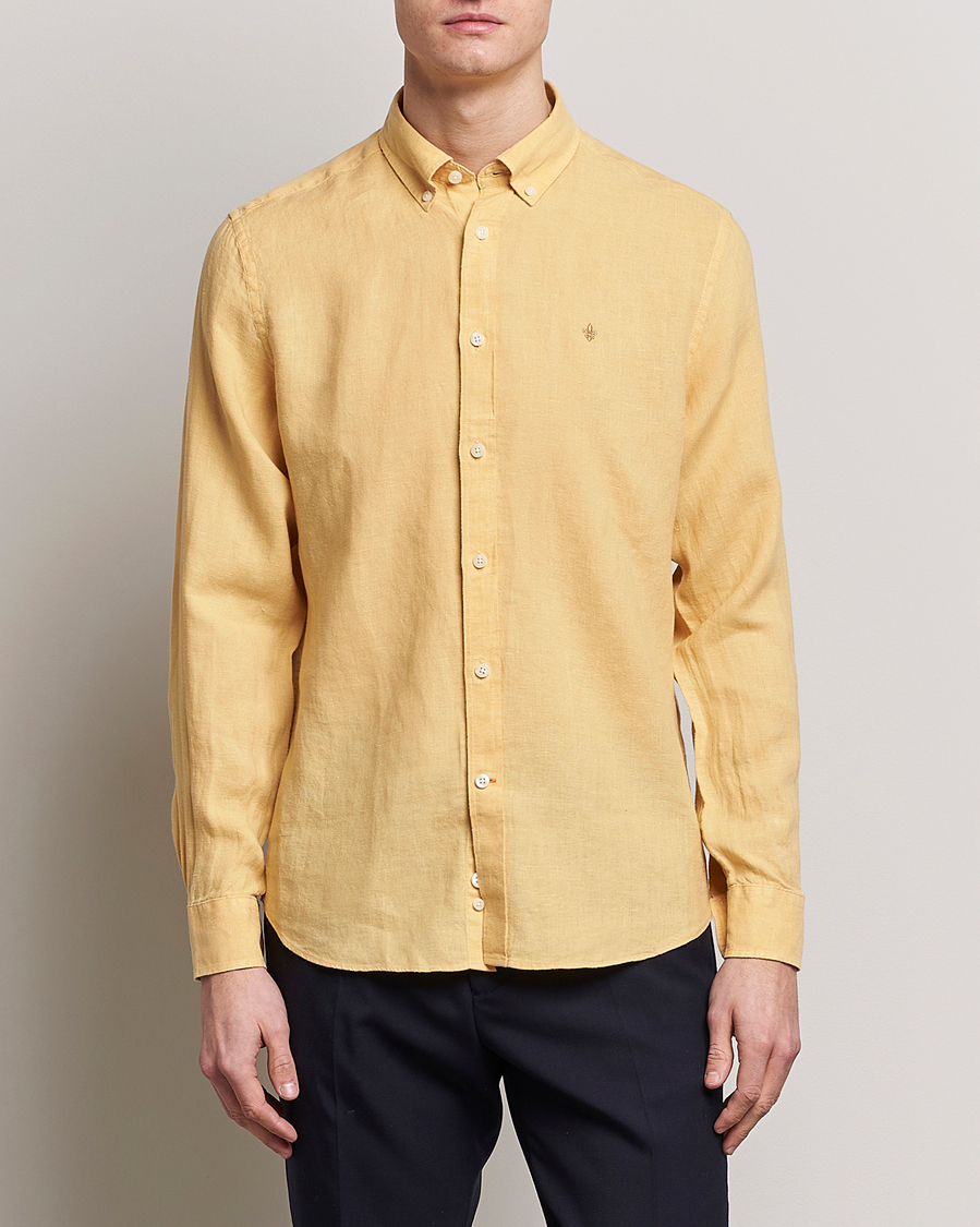 Homme | Chemises | Morris | Douglas Linen Button Down Shirt Yellow