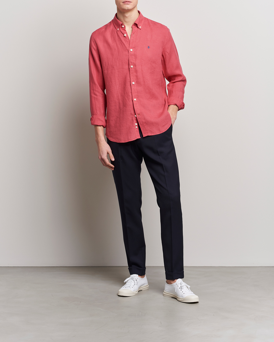 Homme | Chemises | Morris | Douglas Linen Button Down Shirt Red