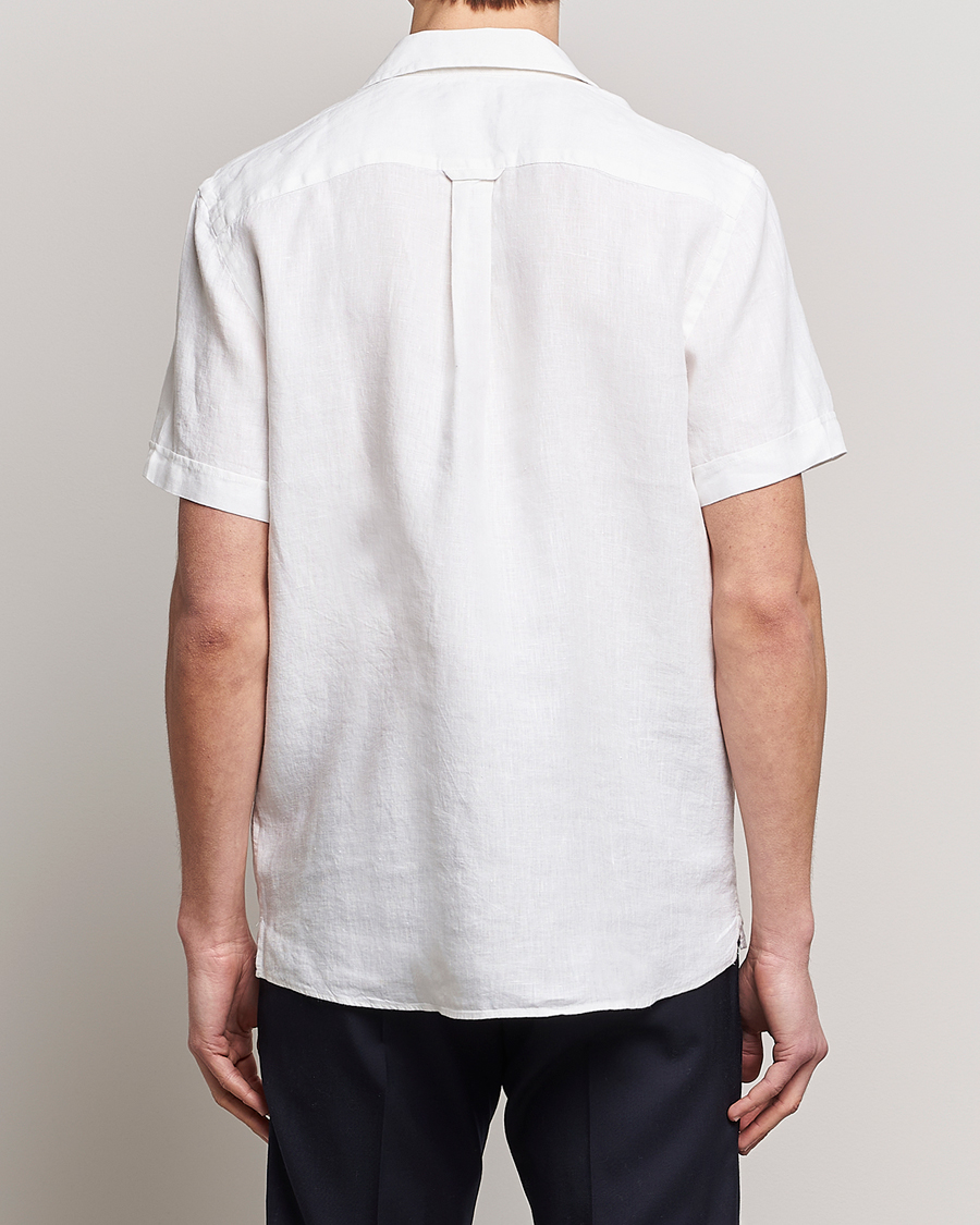 Homme | Chemises | Morris | Douglas Linen Short Sleeve Shirt White