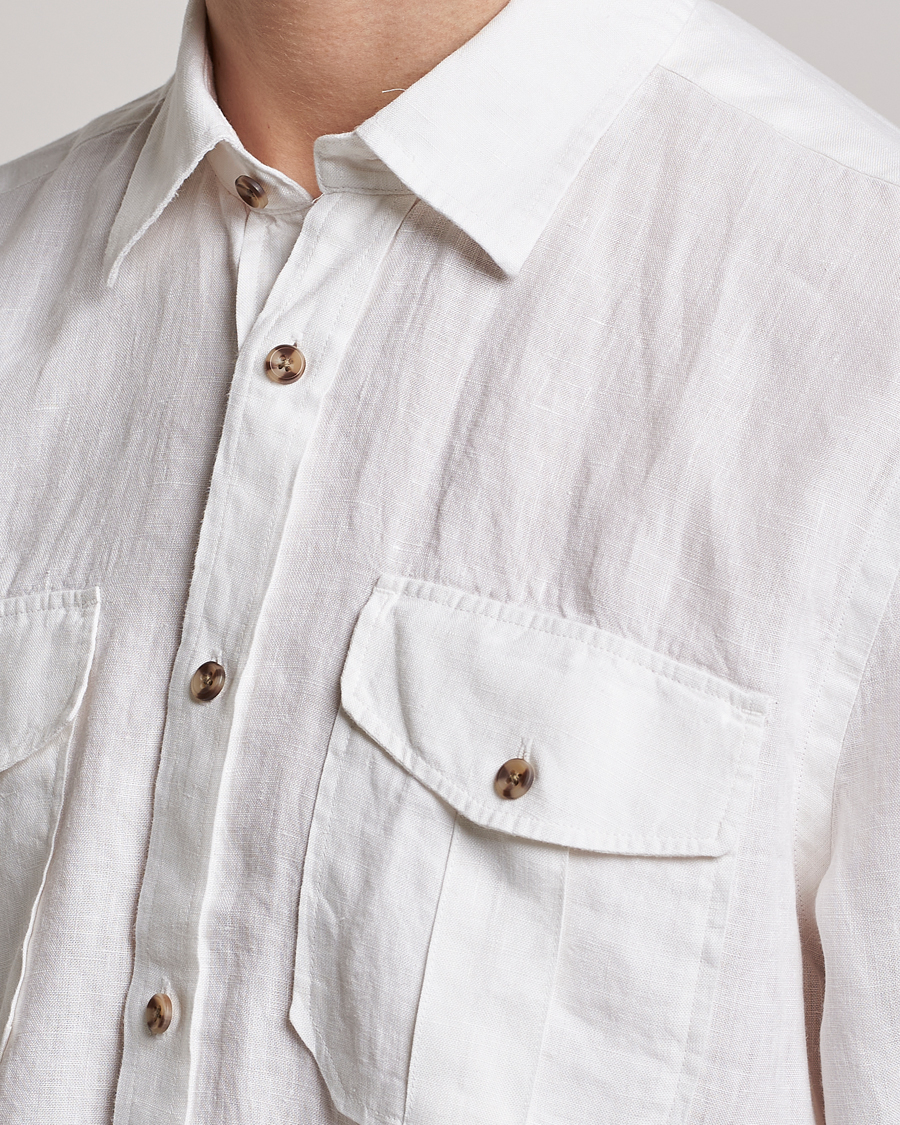 Homme | Chemises | Morris | Safari Linen Shirt White