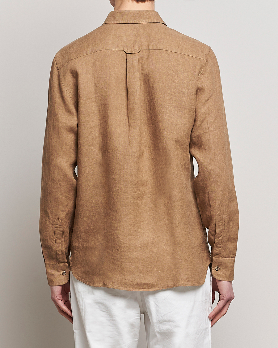 Homme | Chemises | Morris | Safari Linen Shirt Khaki Brown