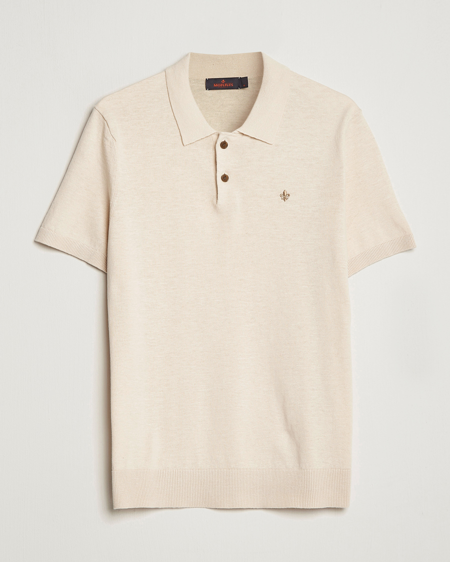 Homme | Polos | Morris | Harold Cotton/Linen Summer Polo Off White