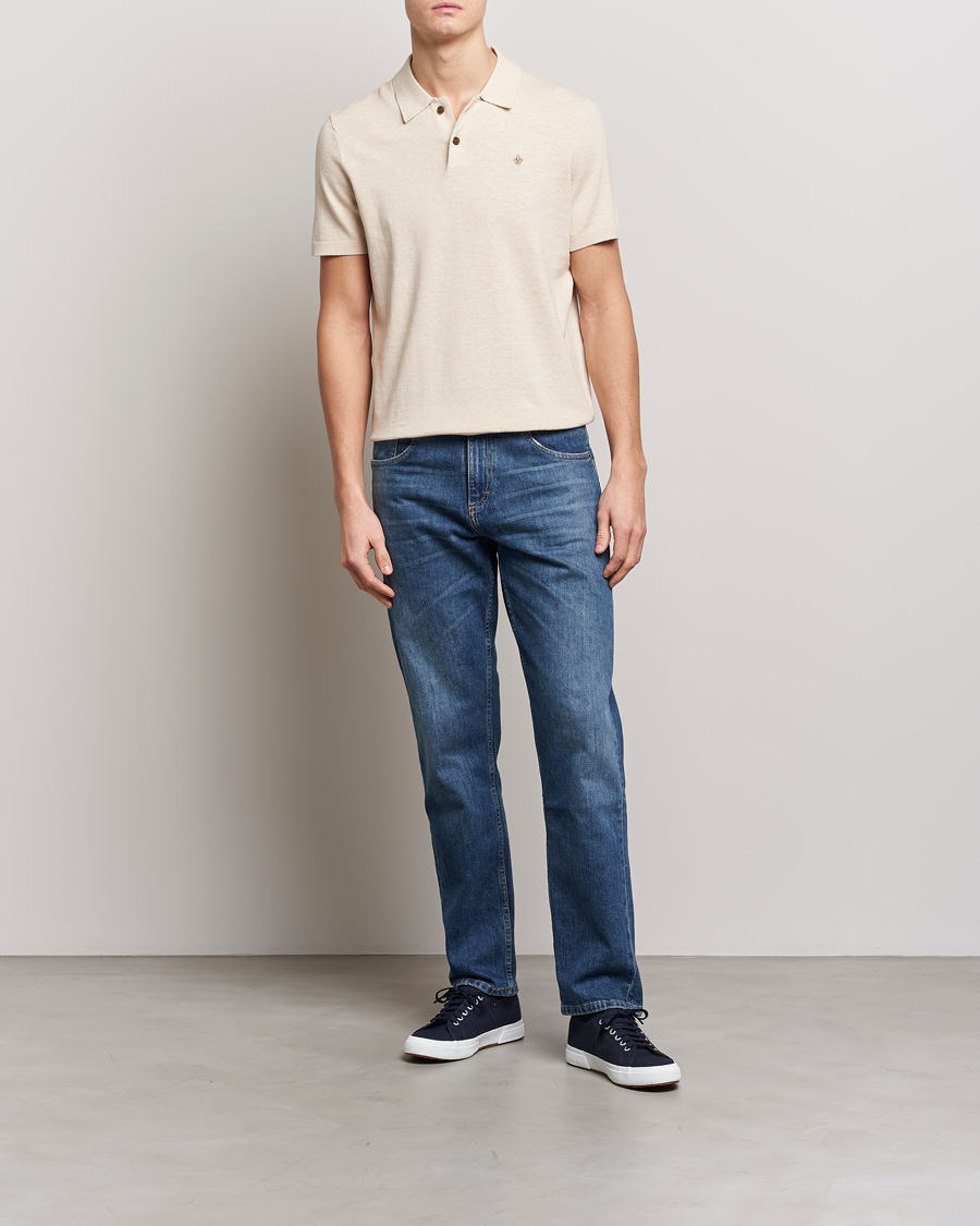 Homme | Polos | Morris | Harold Cotton/Linen Summer Polo Off White