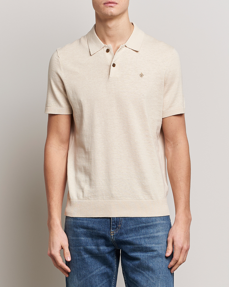 Homme | Polos | Morris | Harold Cotton/Linen Summer Polo Off White