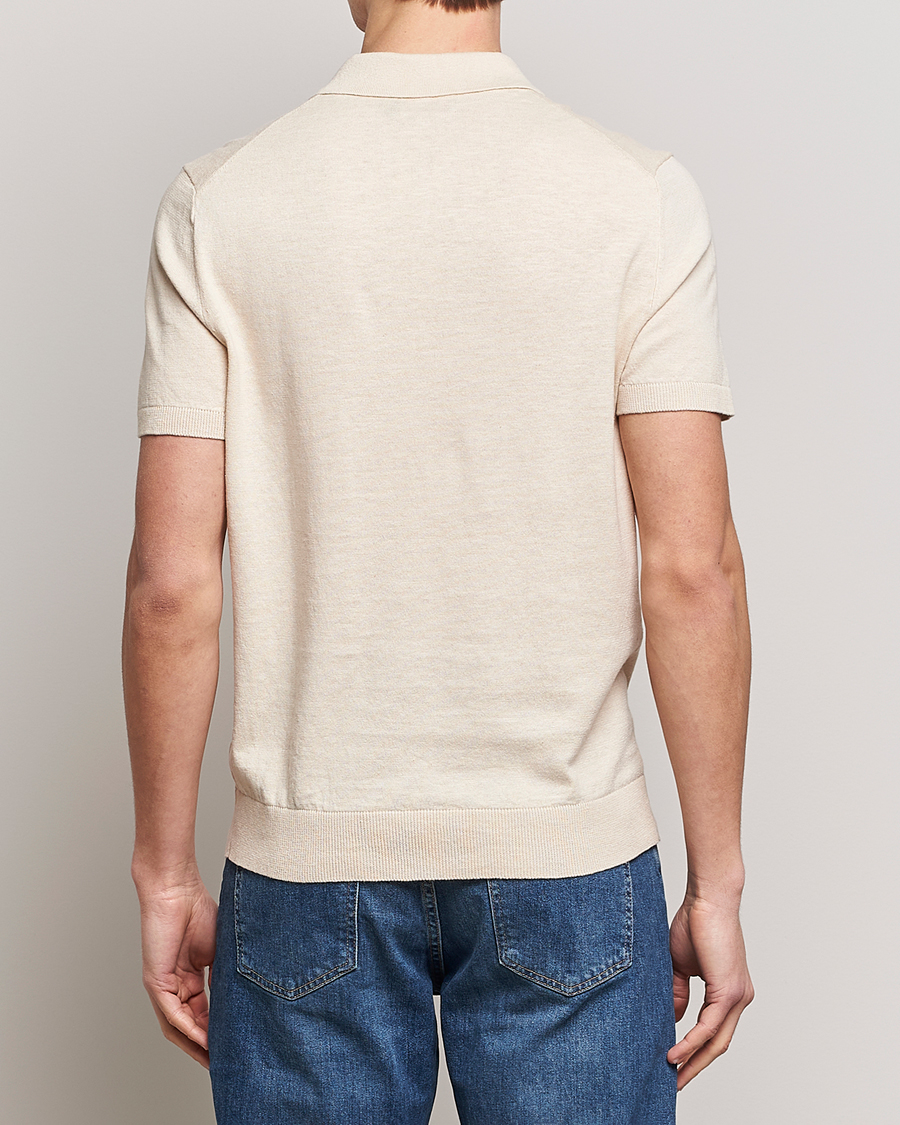 Homme | Polos | Morris | Harold Cotton/Linen Summer Polo Off White