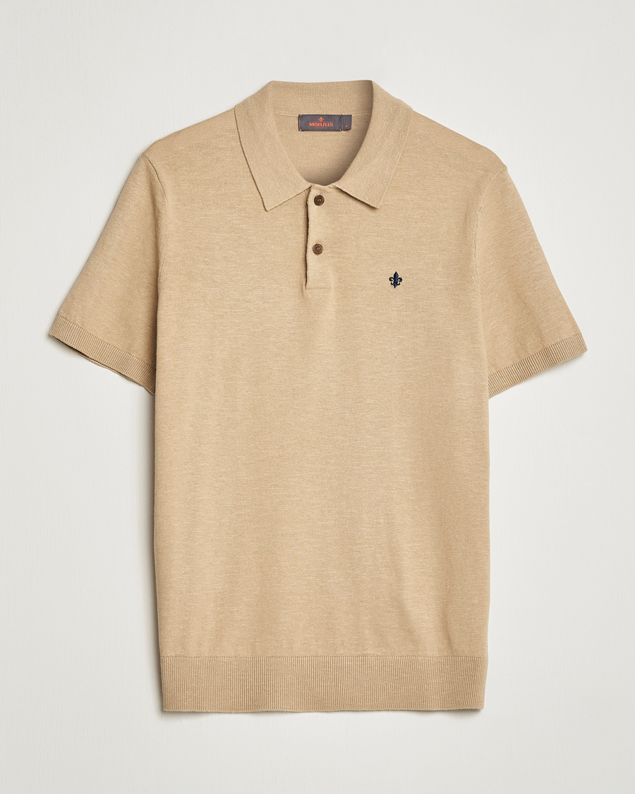 Homme | Polos | Morris | Harold Cotton/Linen Summer Polo Camel