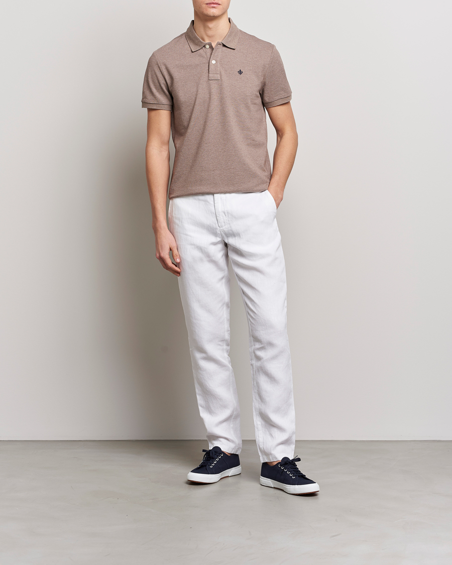 Homme | Polos | Morris | New Pique Light Brown Melange