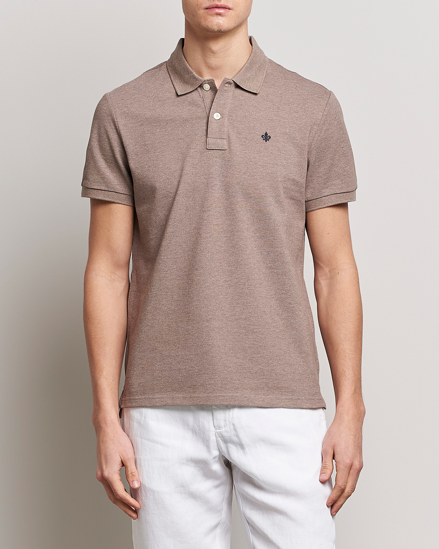 Homme | Polos | Morris | New Pique Light Brown Melange