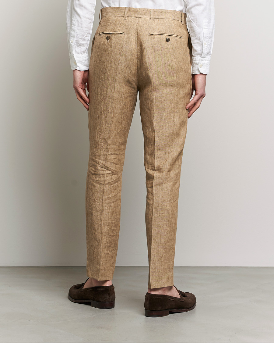 Homme | Pantalons | Morris | Bobby Linen Suit Trousers Khaki