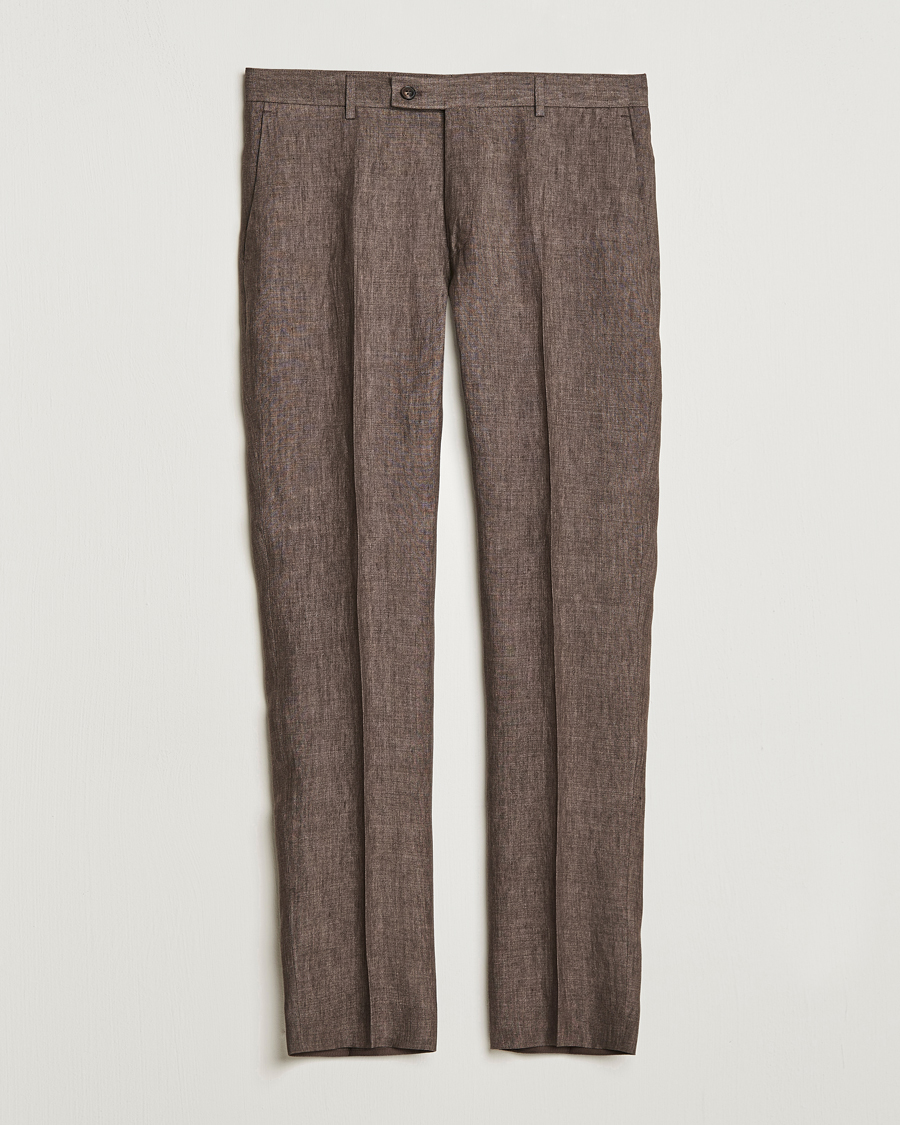 Homme | Pantalons | Morris | Bobby Linen Suit Trousers Brown