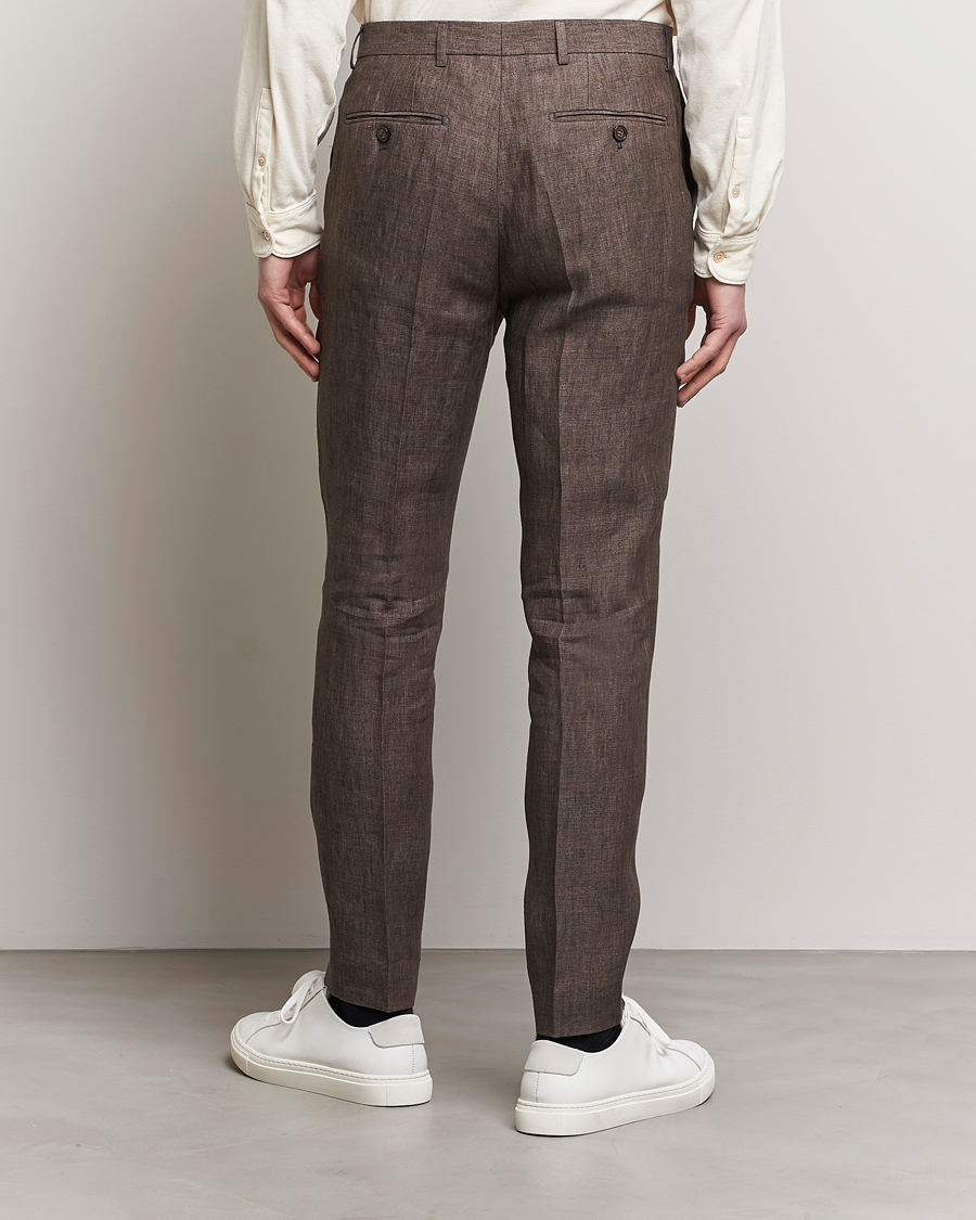 Homme | Pantalons | Morris | Bobby Linen Suit Trousers Brown