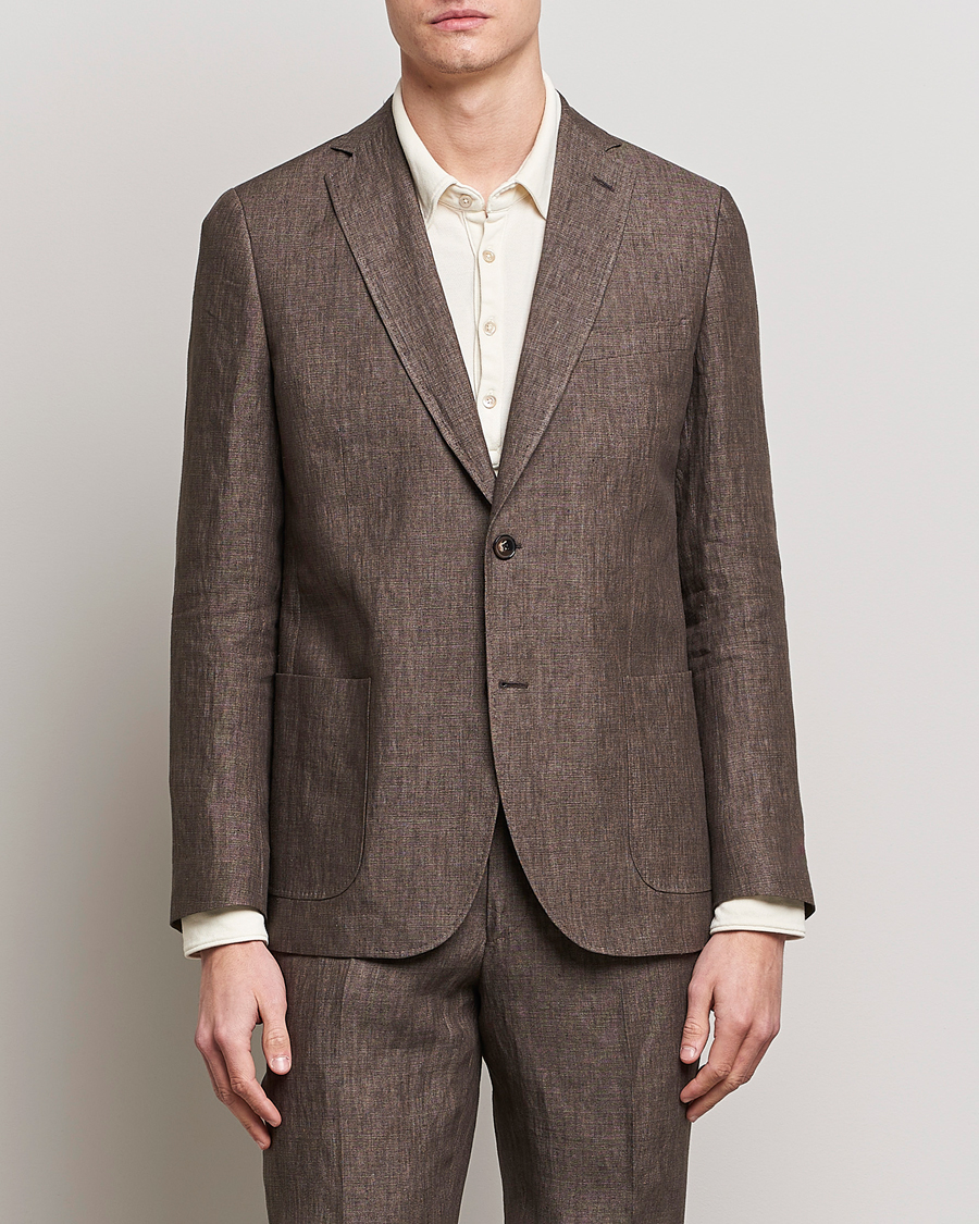 Homme | Blazers | Morris | Archie Linen Suit Blazer Brown