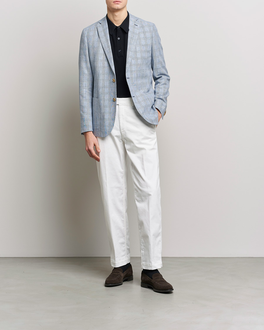 Homme | Blazers | Morris | Archie Glencheck Cotton Blazer Blue