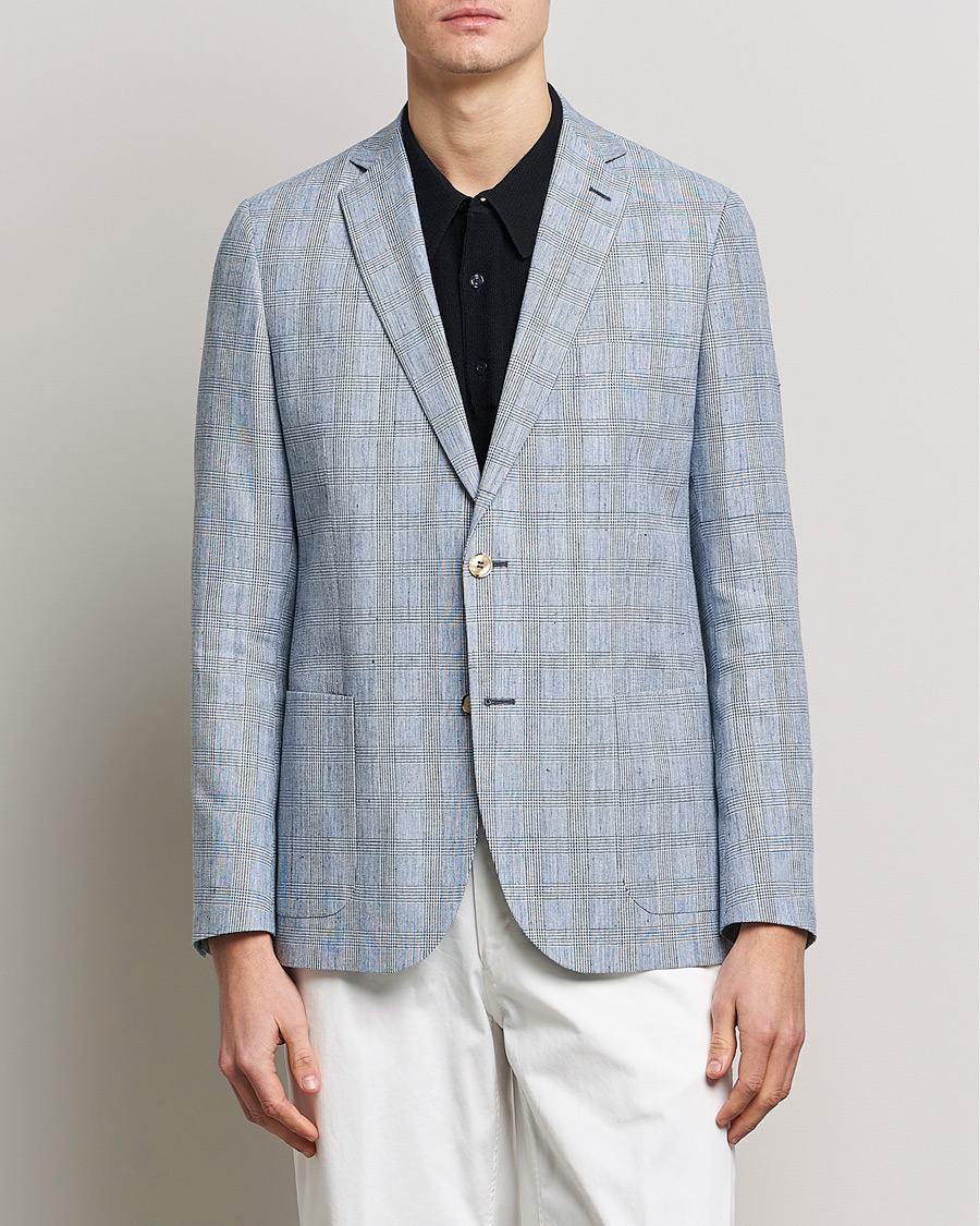 Homme | Blazers | Morris | Archie Glencheck Cotton Blazer Blue