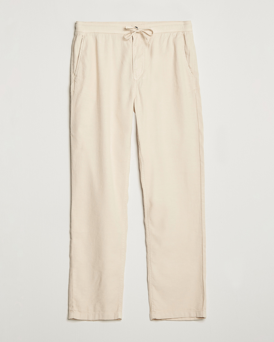 Homme | Pantalons | Morris | Fenix Linen Drawstring Trousers Beige