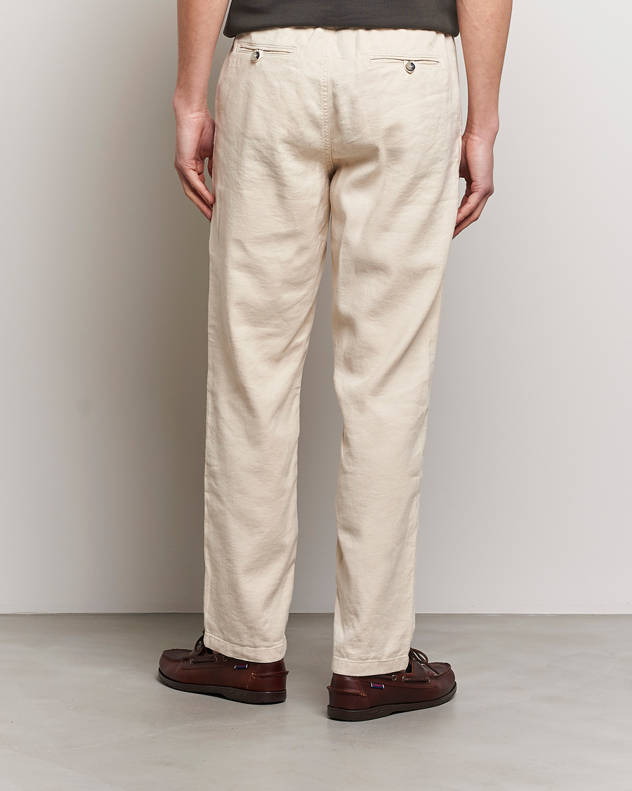 Homme | Pantalons | Morris | Fenix Linen Drawstring Trousers Beige