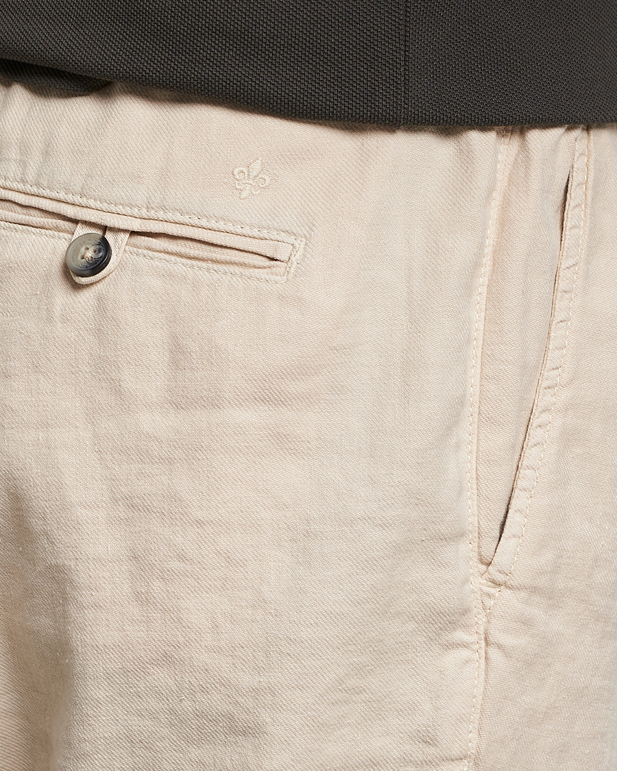 Homme | Pantalons | Morris | Fenix Linen Drawstring Trousers Beige