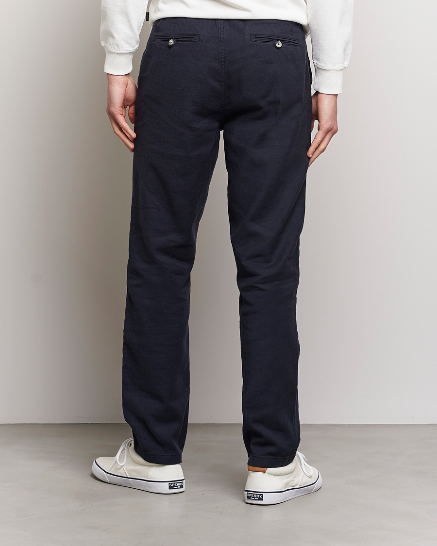 Homme | Pantalons | Morris | Fenix Linen Drawstring Trousers Navy