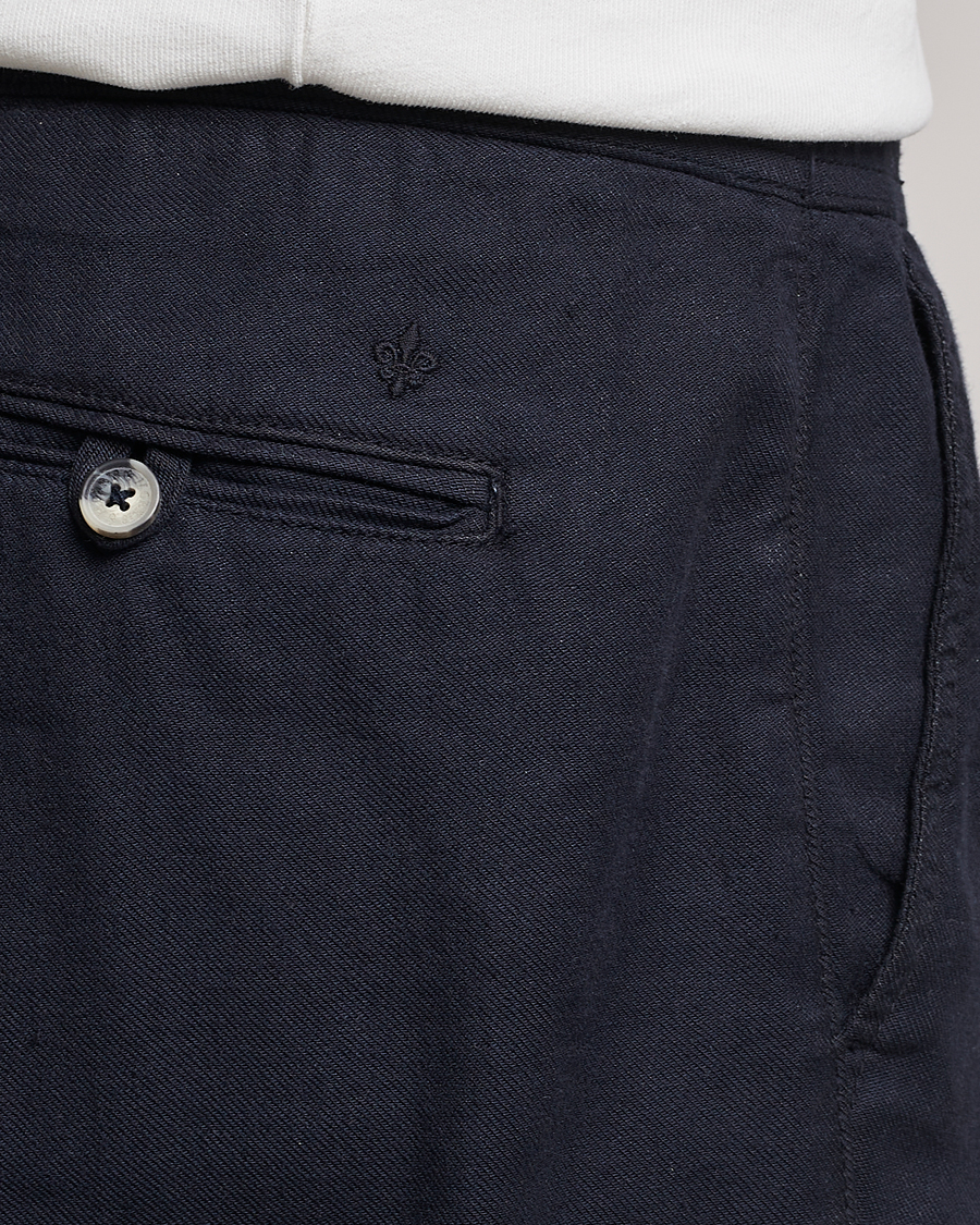 Homme | Pantalons | Morris | Fenix Linen Drawstring Trousers Navy