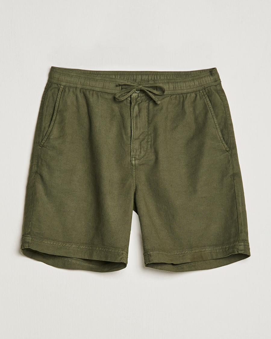 Homme | Shorts | Morris | Fenix Linen Drawstring Shorts Olive