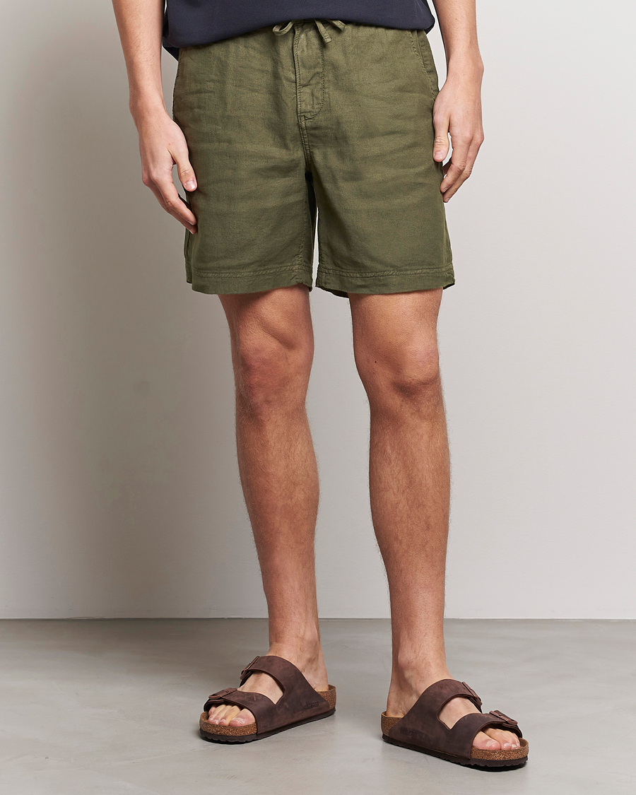 Homme | Shorts | Morris | Fenix Linen Drawstring Shorts Olive