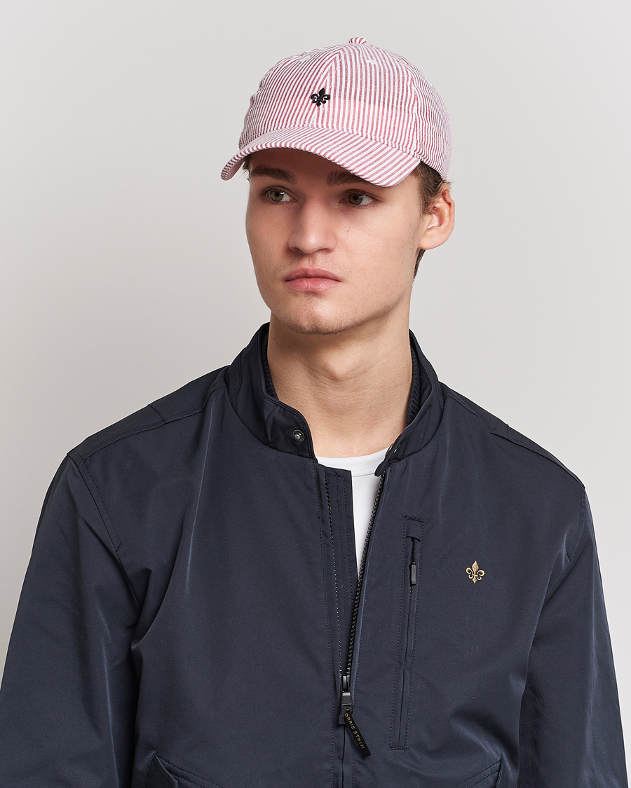 Homme | Morris Chapman StripedCotton Cap Red/White | Morris | Chapman StripedCotton Cap Red/White