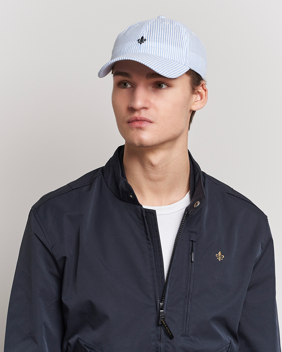 Homme | Morris Chapman StripedCotton Cap Blue/White | Morris | Chapman StripedCotton Cap Blue/White