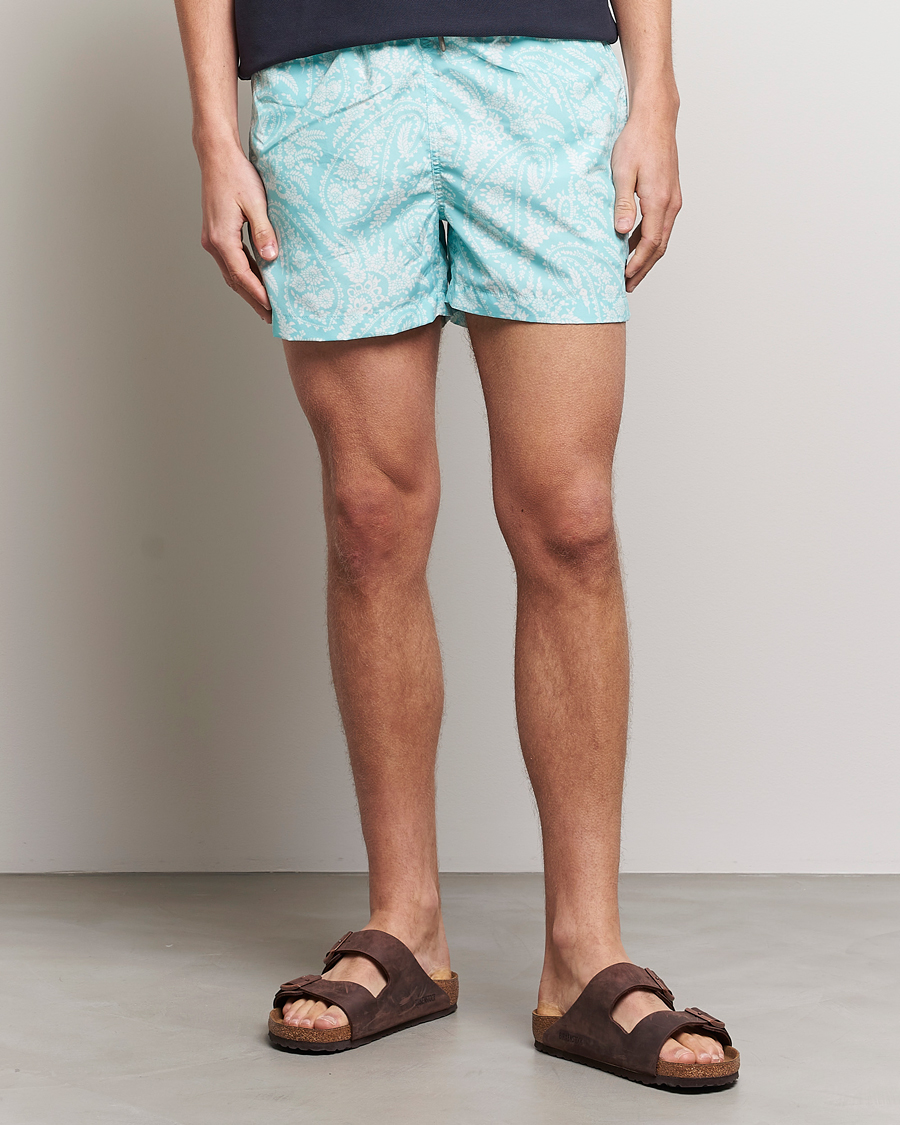 Homme | Maillots De Bain | Morris | Paisley Bathing Trunks Turquoise