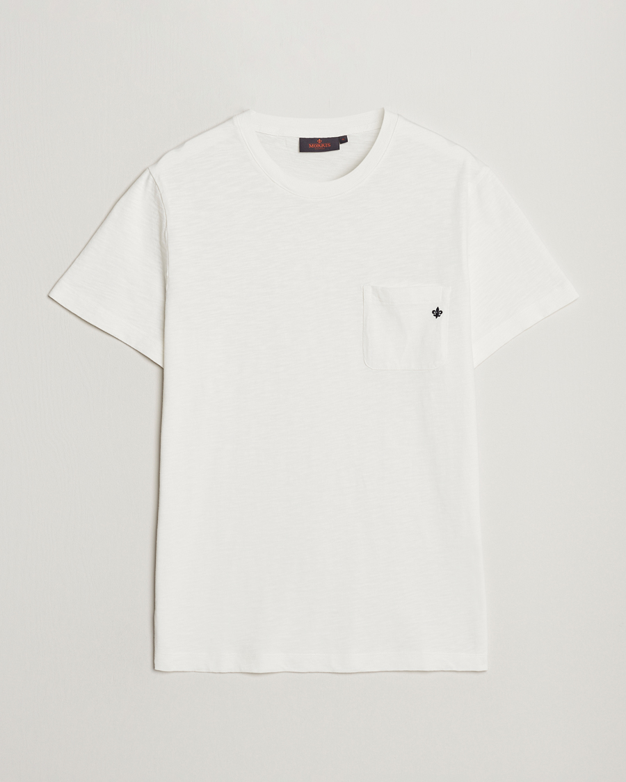 Homme | T-shirts | Morris | Lily Slub Pocket Crew Neck Tee White