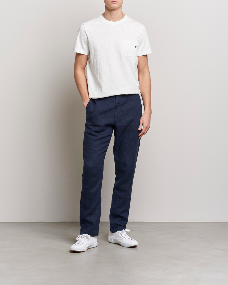 Homme | T-shirts | Morris | Lily Slub Pocket Crew Neck Tee White