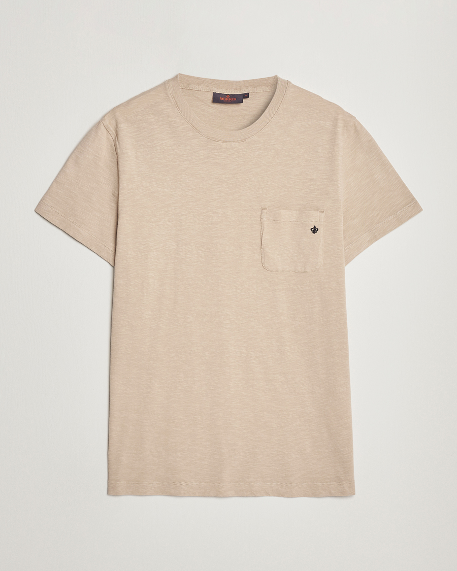 Homme | T-shirts | Morris | Lily Slub Pocket Crew Neck Tee Beige