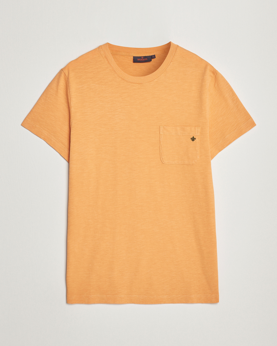 Homme | T-shirts | Morris | Lily Slub Pocket Crew Neck Tee Orange