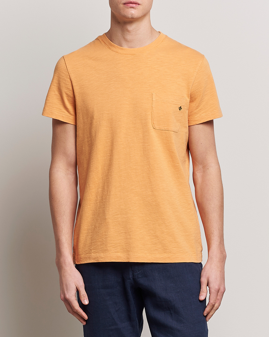 Homme | T-shirts | Morris | Lily Slub Pocket Crew Neck Tee Orange