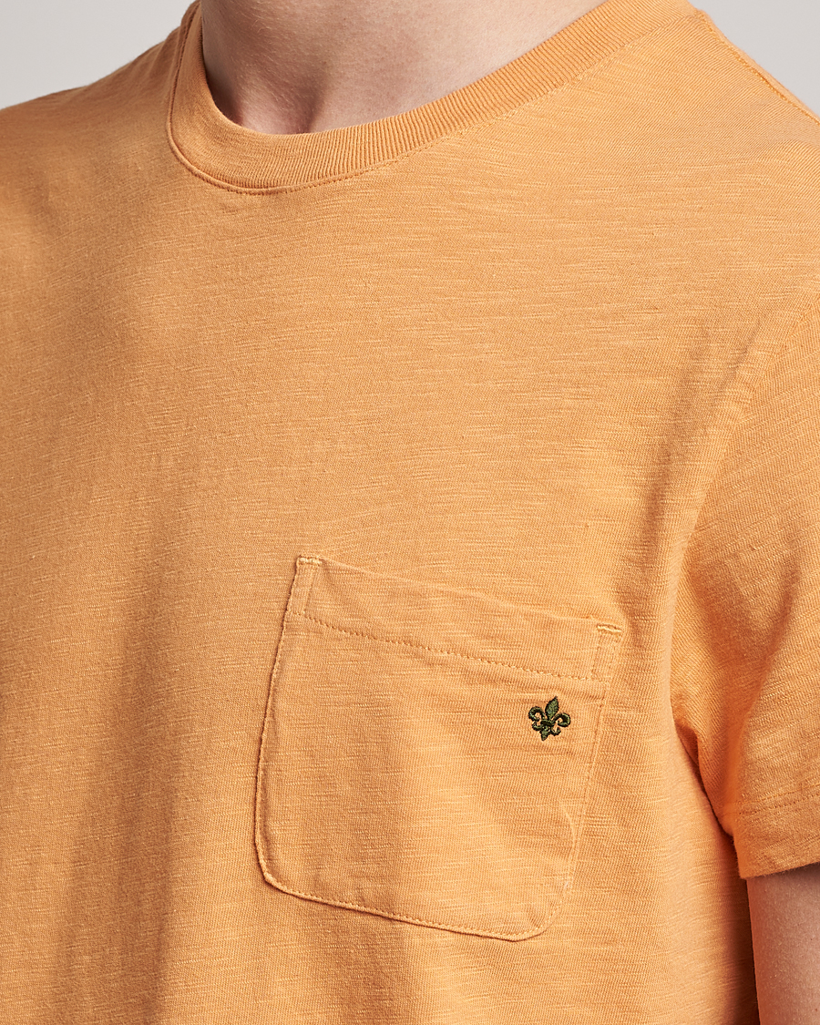 Homme | T-shirts | Morris | Lily Slub Pocket Crew Neck Tee Orange