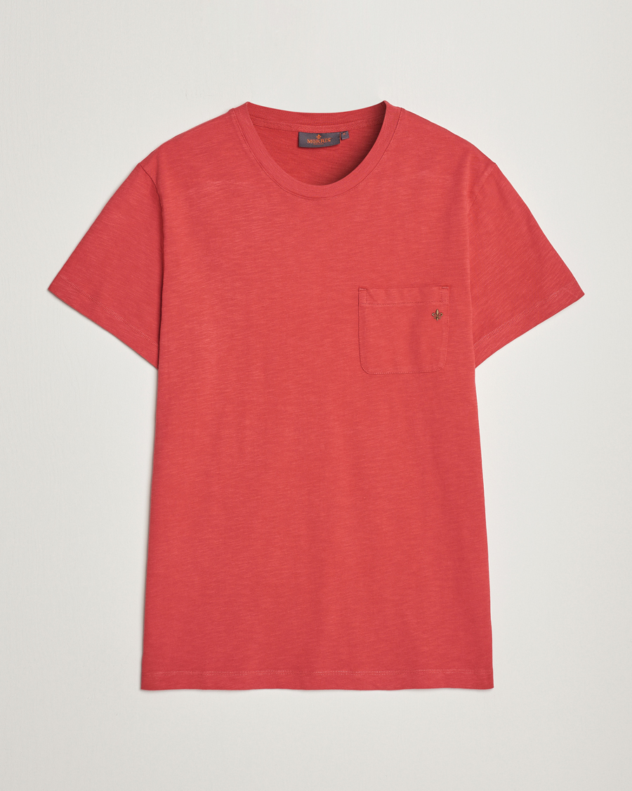 Homme | T-shirts | Morris | Lily Slub Pocket Crew Neck Tee Red
