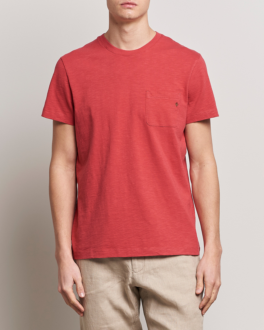 Homme | T-shirts | Morris | Lily Slub Pocket Crew Neck Tee Red