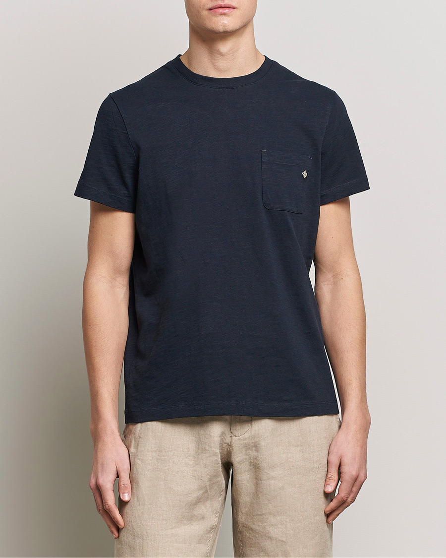 Homme | T-shirts | Morris | Lily Slub Pocket Crew Neck Tee Navy