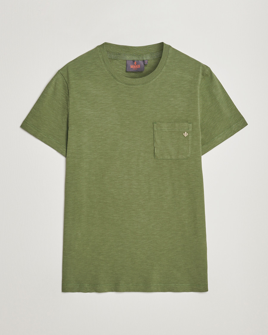 Homme | T-shirts | Morris | Lily Slub Pocket Crew Neck Tee Olive
