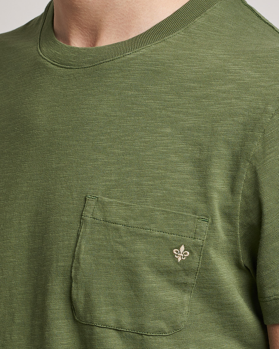Homme | T-shirts | Morris | Lily Slub Pocket Crew Neck Tee Olive
