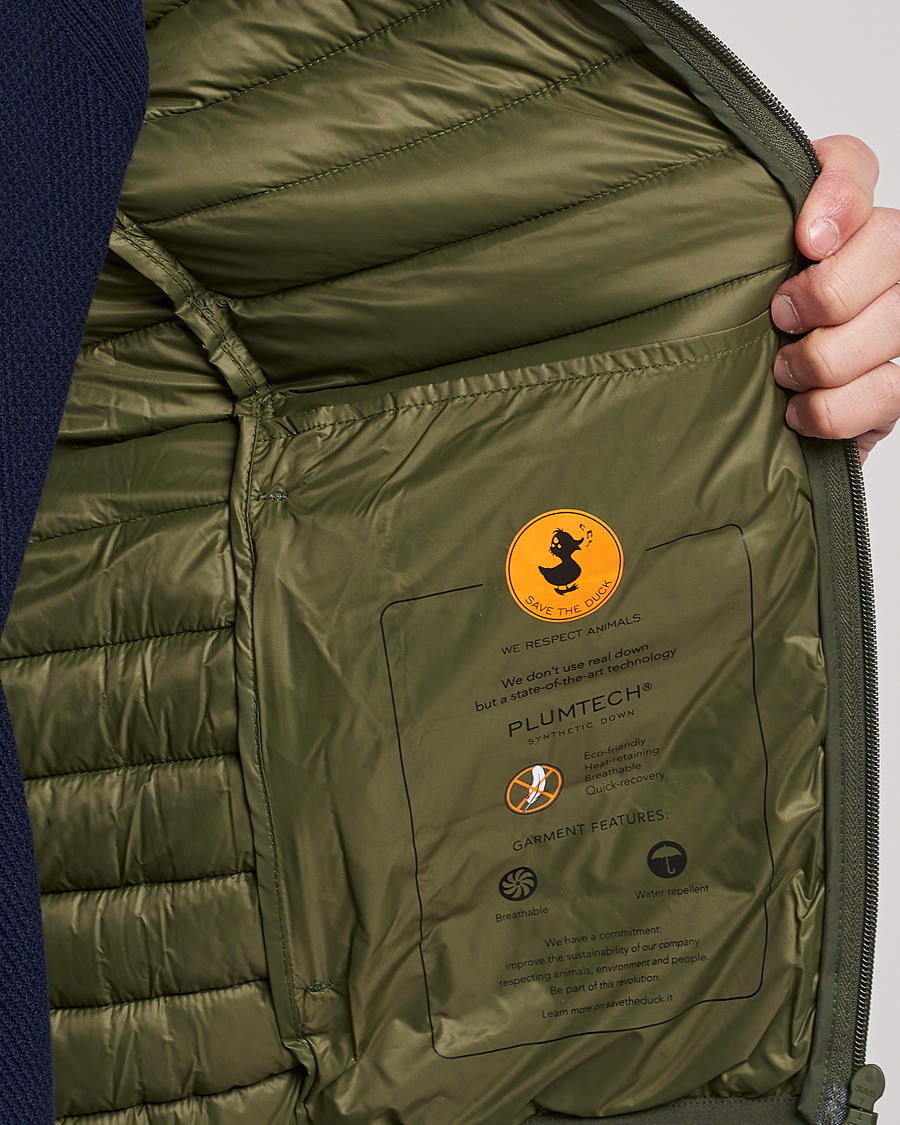 Homme | Manteaux Et Vestes | Save The Duck | Luke Lightweight Matt Padded Hood Jacket Dusty Olive