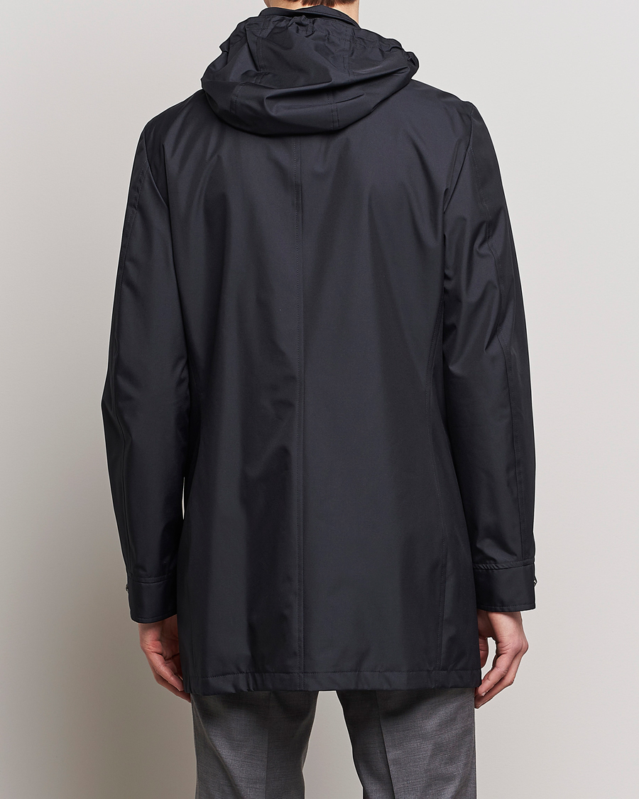 Homme | Manteaux Et Vestes | MooRER | Waterproof Hooded Coat Dark Blue