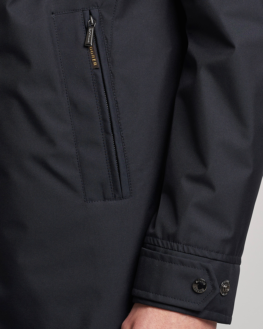 Homme | Manteaux Et Vestes | MooRER | Waterproof Hooded Coat Dark Blue